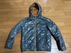 NAVY フード付きキルティングジャケット M