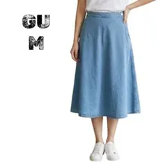 GU デニムAラインミディスカート M