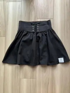 lovetoxic 黒 フレアスカート スカパン レースアップ 140