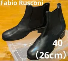 Fabio Rusconi ストレッチショートレザーブーツ　40サイズ ブラック