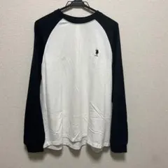 U.S.POLO ASSN メンズ/レディース Tシャツ ロンT 白/黒 L