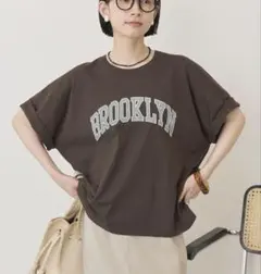 BROOKLYN プリント Tシャツ Mサイズ ブラウン