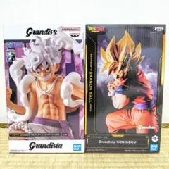 ワンピース ドラゴンボールZ グランディスタ ルフィ 孫悟空 フィギュア ２点