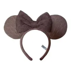 ディズニー ミニーカチューシャ ブラウン リボン 大人カラー パーク購入