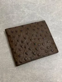 ジョージホック GEORG HOCK オーストリッチ本革 二つ折り財布 ブラウン