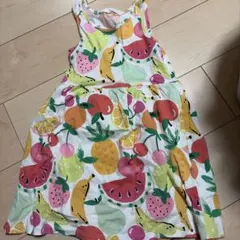H&M フルーツ柄 ノースリーブワンピース 110/116