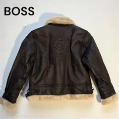 BOSS ボスジャン 本革 レザー ムートン ジャケット キッズMレディースXS