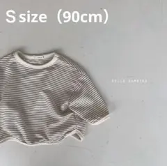 bella:B ボーダー トレーナー Sサイズ 90cm ブラウン 保育園着