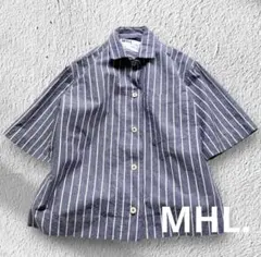 MHL. マーガレットハウエル 麻混半袖ストライプシャツⅡ - メルカリ