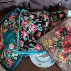 花柄タオルハンカチ 3枚セット