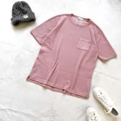 ザショップティーケー　TK メンズ　Tシャツ　ワッフル　L ピンク