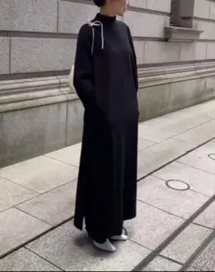 ENFOLDエンフォルド Twill BIGシルエットドレスワンピースグレー36