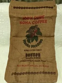 年代物　レア　DOUTOR 100%ピュアコナコーヒー麻袋　アメリカンインテリア