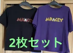 ☆【Disney】ミッキー 半袖Tシャツ 2枚セット 黒 紫☆