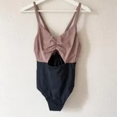 ALEXIASTAN ワンピース水着 ブラウン・ブラック カットアウト