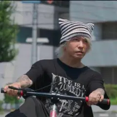 HYDE ネコ耳 ニット帽 ボーダー 白×黒 6or9 L'Arc hyde