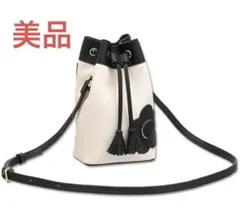 【美品】マリークワント タッセルドロスト モバイルショルダー バッグ 配色 巾着