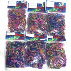 レインボールーム ゴム 正規品 約600個入り 6袋セット レインボータイダイ