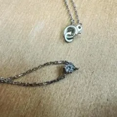 【美品】4℃ネックレス ストーン付き