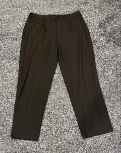 【ユニクロ】タックワイドパンツ XLブラウン