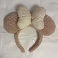 ディズニー ミニー カチューシャ ボア ベージュ もこもこ