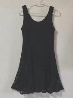 SPRAY 総レース ノースリーブワンピース ブラック レディース M