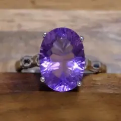 天然アメジストリング｜2月誕生石｜花火のような輝き｜一点物