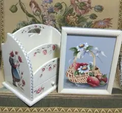 トールペイント 花柄木製収納ラック アクリル絵の具収納 - メルカリ