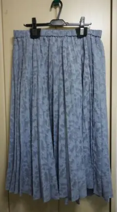薄い青 プリーツスカート 5L