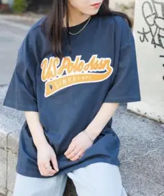新品　U.S. Polo Assn. ロゴ入りネイビー Tシャツ　Ｌサイズ