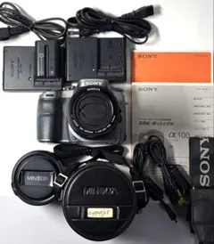 SONY α100 + two zoom lenses (80-200mm, 35-105mm)