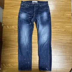 ダメージ加工ストレートデニム