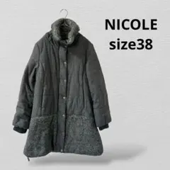 NICOLEニコル　中綿ロングコート ウール混　38サイズ　グレーのサムネイル