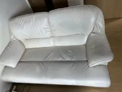 2人掛けソファ ホワイト 合成皮革