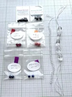 ビーズセット ブレスレット　天然石　インカローズ　ルビー　水晶