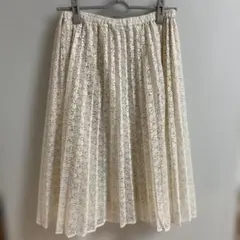 GU アイボリー レディースプリーツスカート　Ｌサイズ