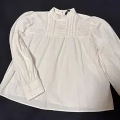 ZARA レース ブラウス パフスリーブ M ホワイト