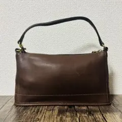 COACH コーチ アクセサリーポーチ ハンドバッグ　肩かけ レザー ブラウン