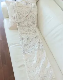 セルフポートレイト　ホワイトレース　ストーン　ロングワンピース　マキシワンピース