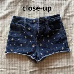 CLOSE.UP デニムショートパンツ 星柄刺繍のサムネイル