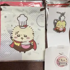 おまけ付き【ちいかわココスコラボ】ラッコ巾着、ラバーキーホルダー