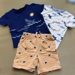 Pekkle シャークプリント Tシャツ・ショートパンツセット 18Mのサムネイル