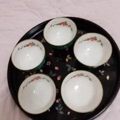 香蘭社　 花柄湯飲み 5個セット