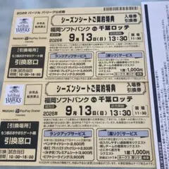 6月10日(水) 福岡ソフトバンクホークス 阪神タイガース 入場券引換券