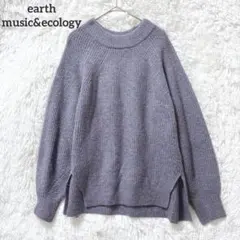 アースミュージックアンドエコロジー 長袖ニット　セーター　F パープル　シンプル
