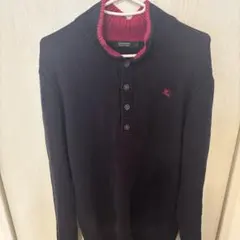 BURBERRY BLACK LABEL 長袖セーター サイズ2 ネイビー/赤