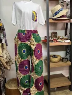 アフリカ布ゆったりパンツ