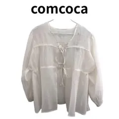 comcoca コンコカ シアー ブラウス シャツ 羽織り 長袖 リボン
