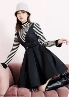 SNIDEL スナイデル タフタミニワンピース ブラック