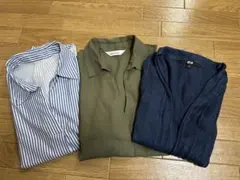 INGNI半袖前結びシャツ・UNIQLOカーディガンセット